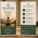 Roll-ups personalizados para un centro de yoga y bienestar
